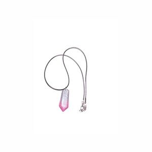 Elegant Pink and Silver Pendant Necklace